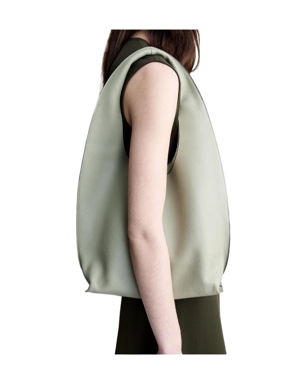 A.P.C. Gray Neige Clou Pebbled-Leather Tote Bag