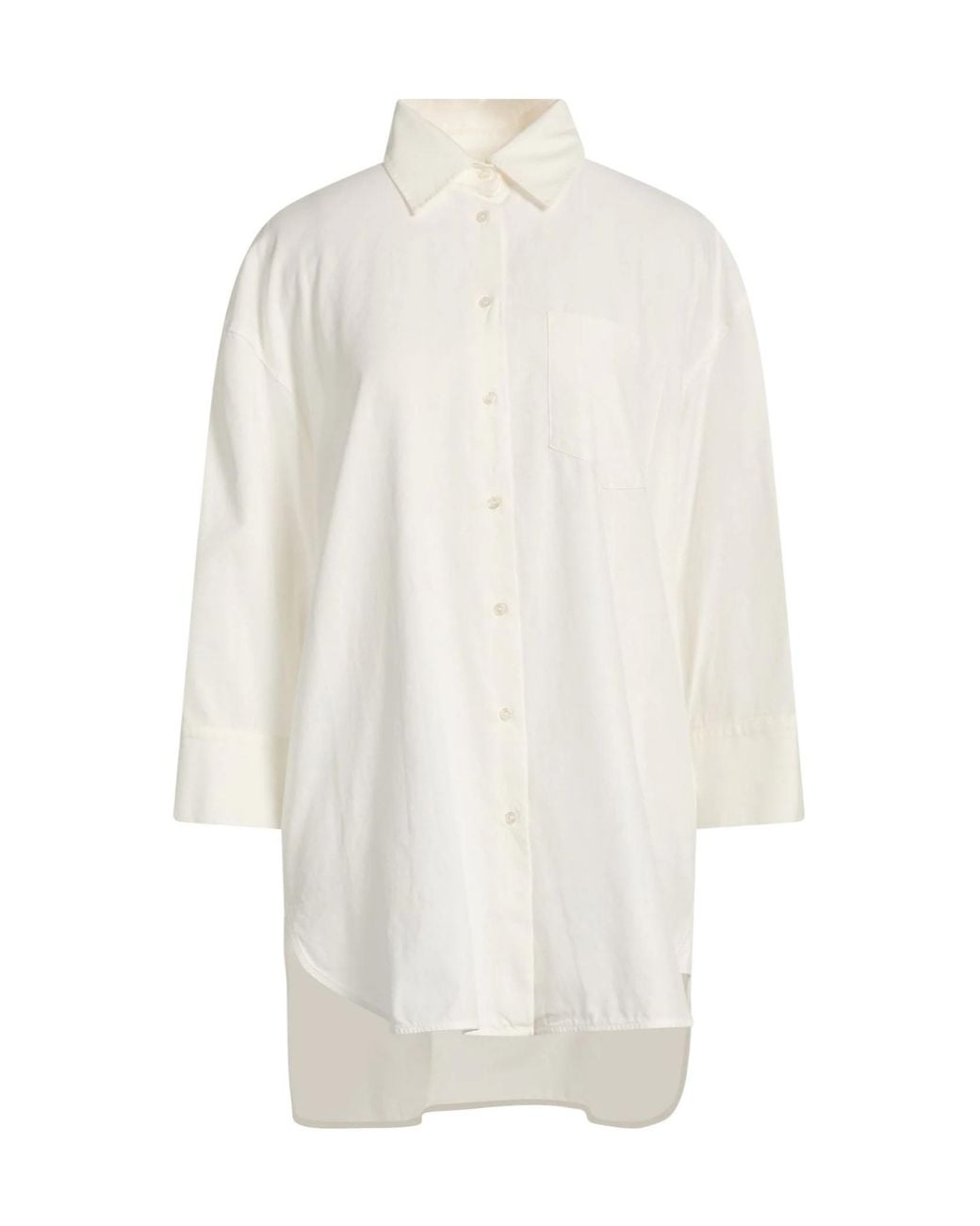 Weekend by Maxmara White Solid-Color Long-Sleeved Shirt