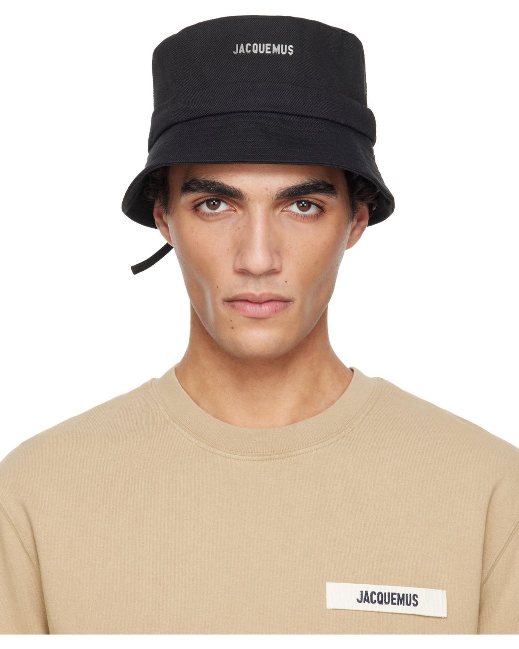 Jacquemus Black Cotton Bucket Hat