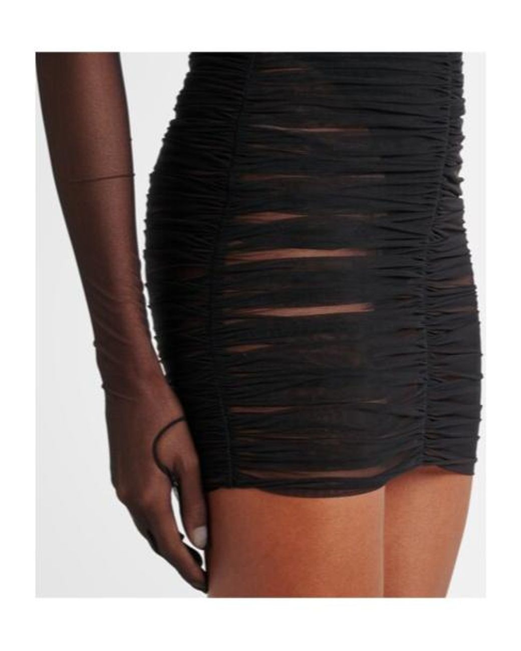 Alex Perry Black Ruched Sheer Bustier Dress