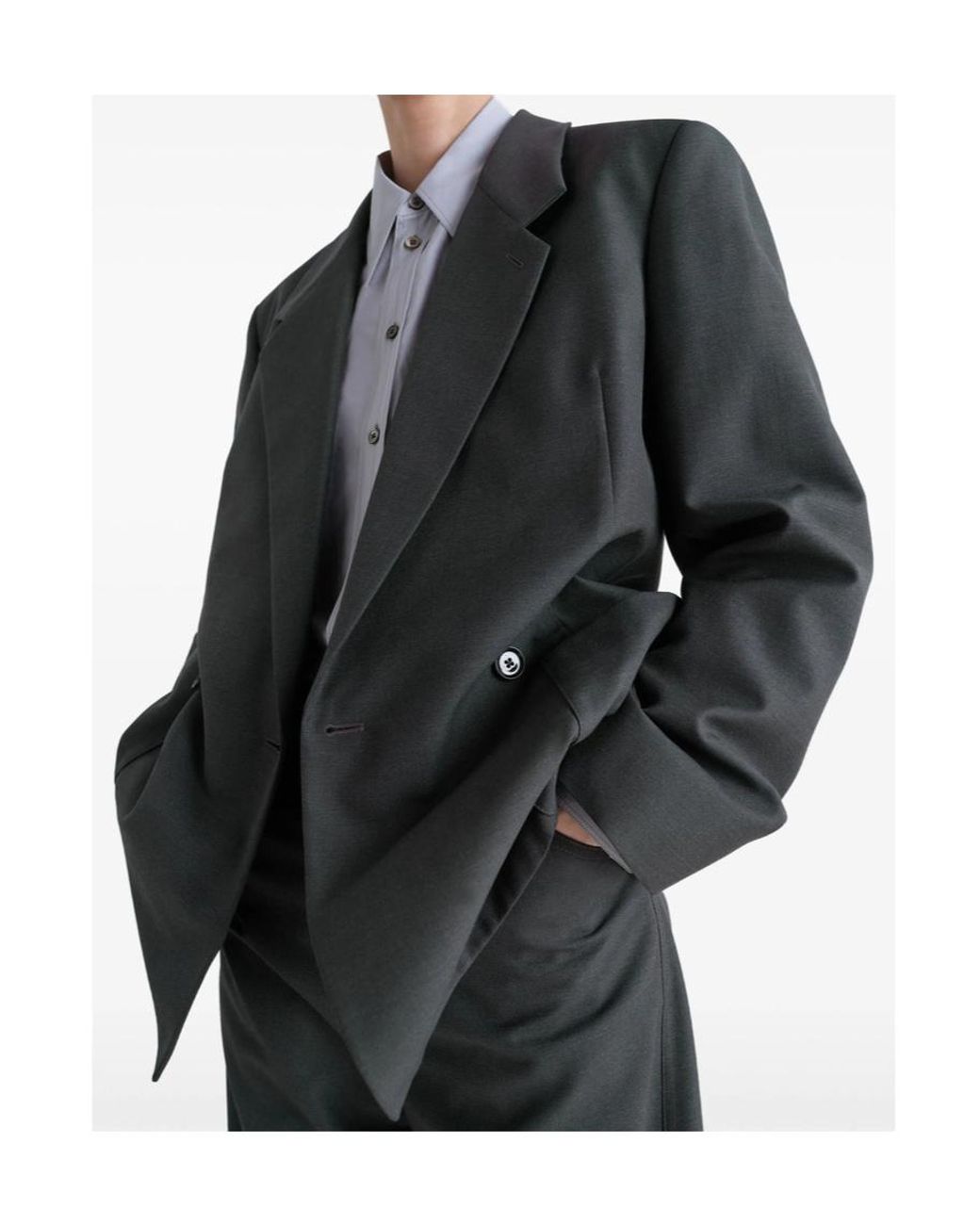 Lemaire Black Double-Breasted Tailored Jacket