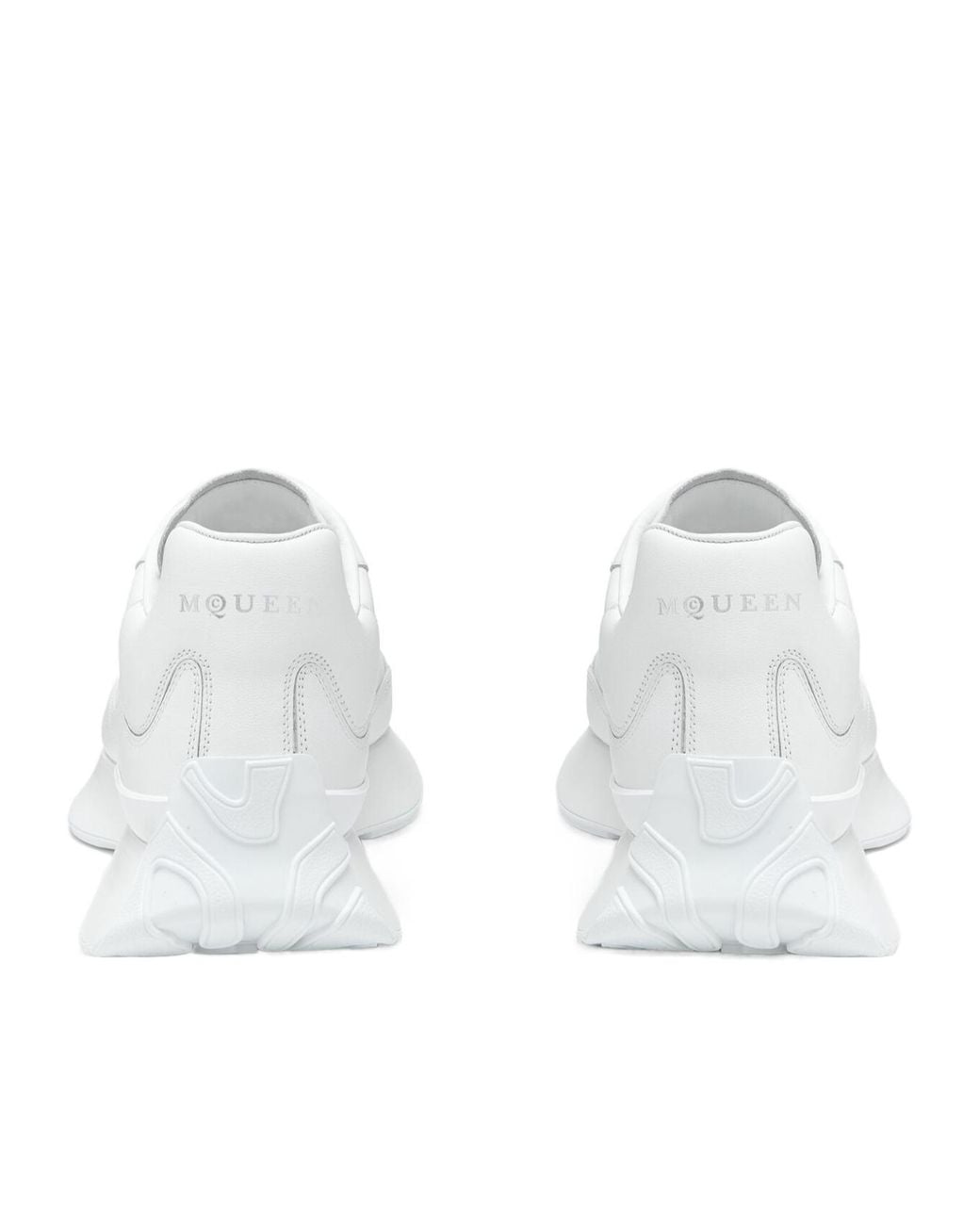 McQueen White Embossed Logo Low-Top Sneakers