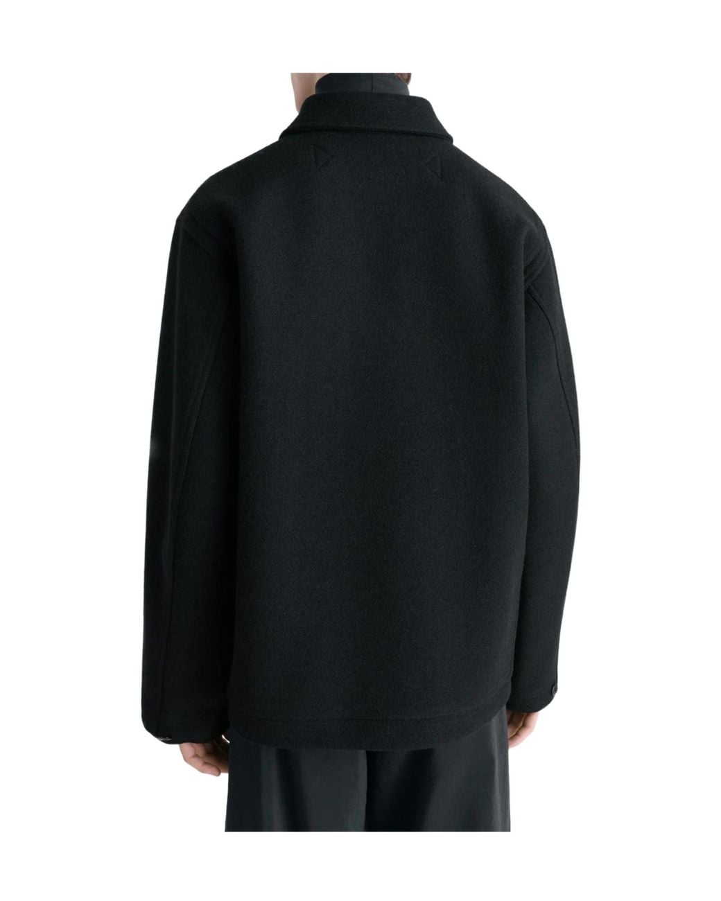 Lemaire Black Patch-Pocket Long-Sleeved Shirt Jacket for men