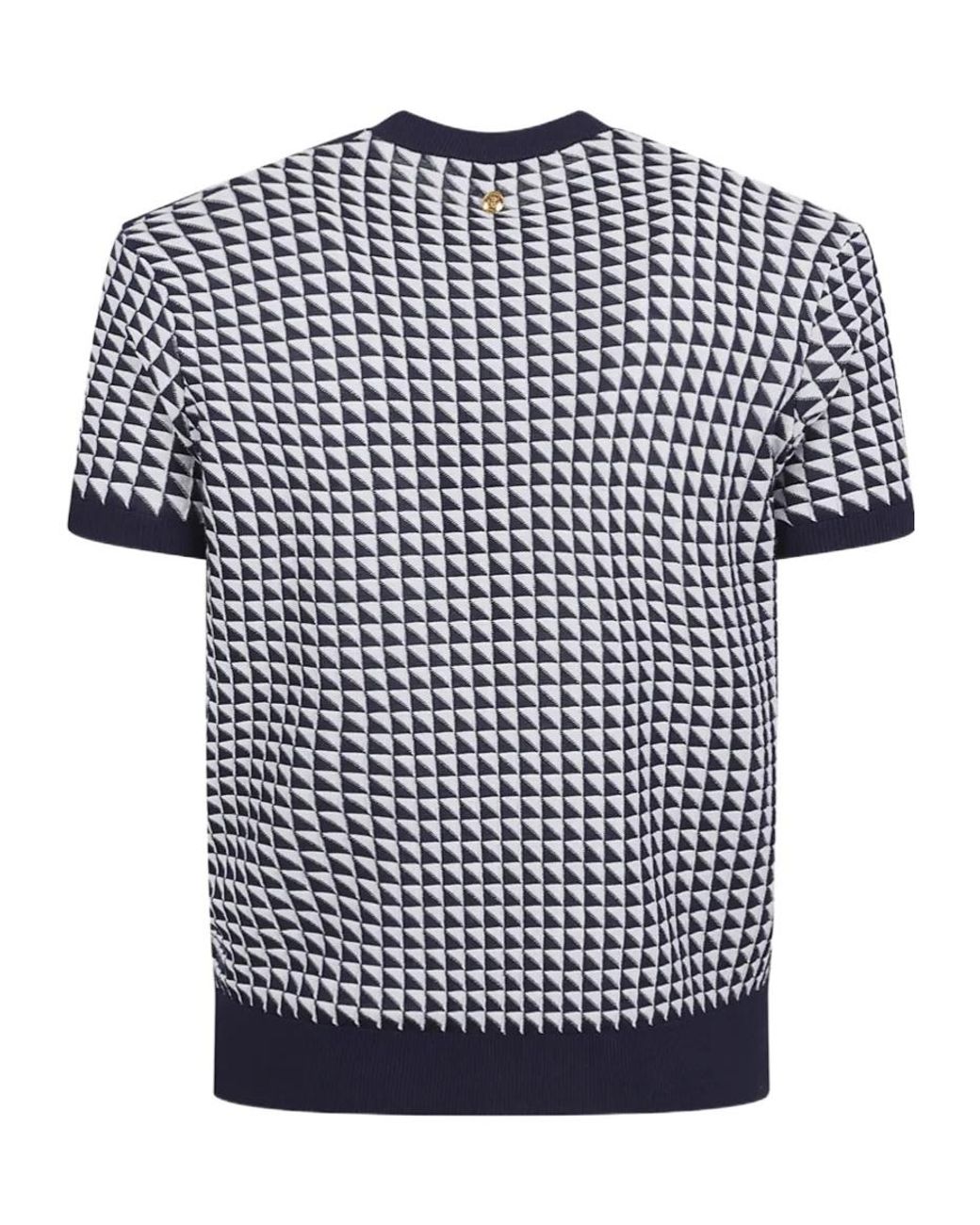 Versace Black Geometric-Pattern T-Shirt for men