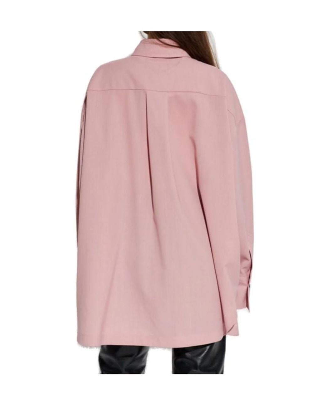 The Attico Pink The Logo Embroidered Shirt