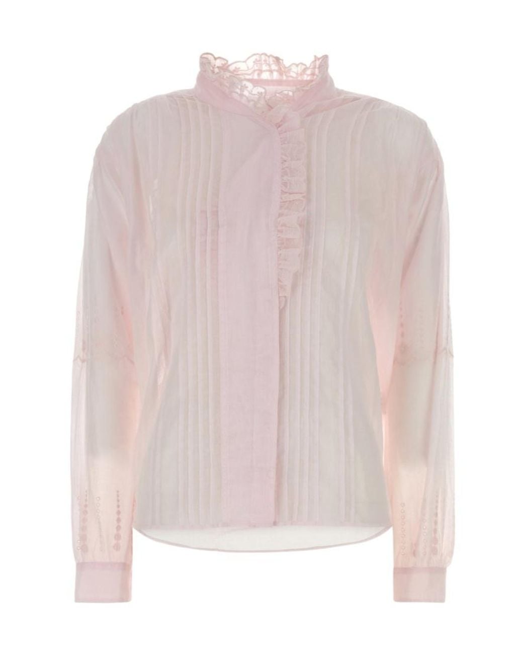 Isabel Marant Pink Isabel Marant Étoile Leota Ruffled Long-Sleeved Shirt
