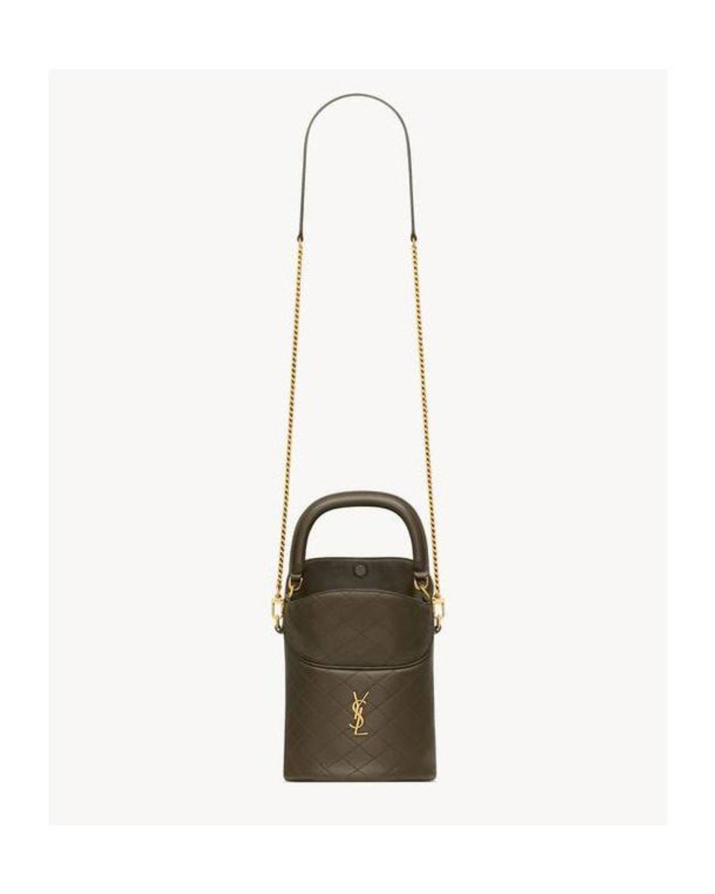Saint Laurent White Gaby Bucket Bag