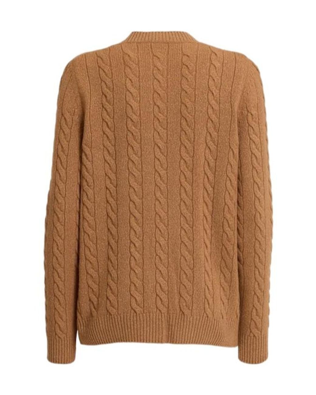 The Row Brown Knit Wool Cardigan