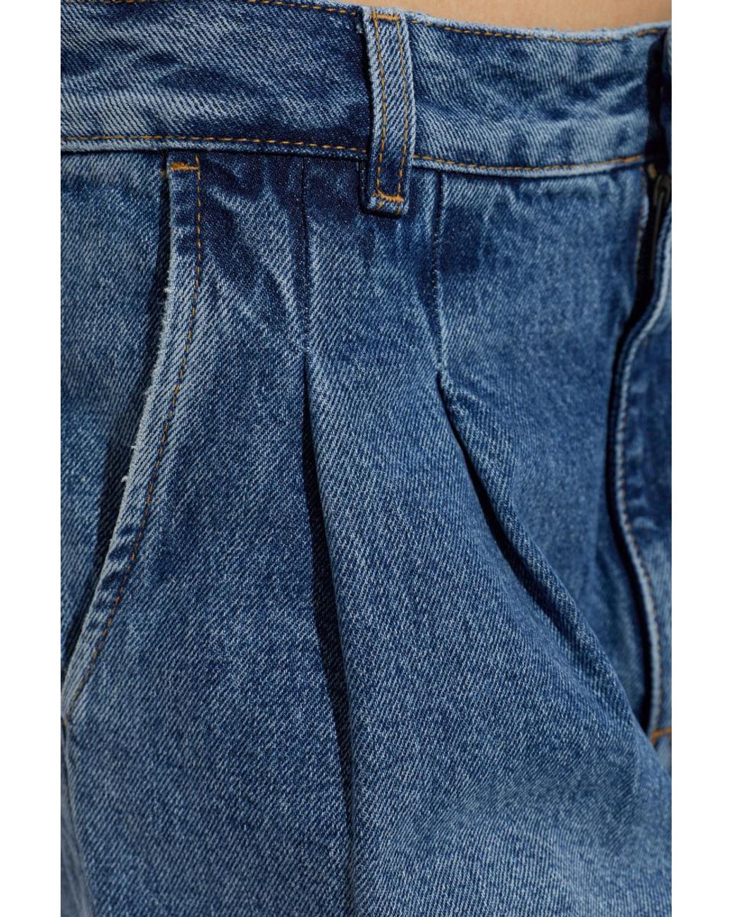 Off-White c/o Virgil Abloh Blue Pleated Wide-Leg Jeans