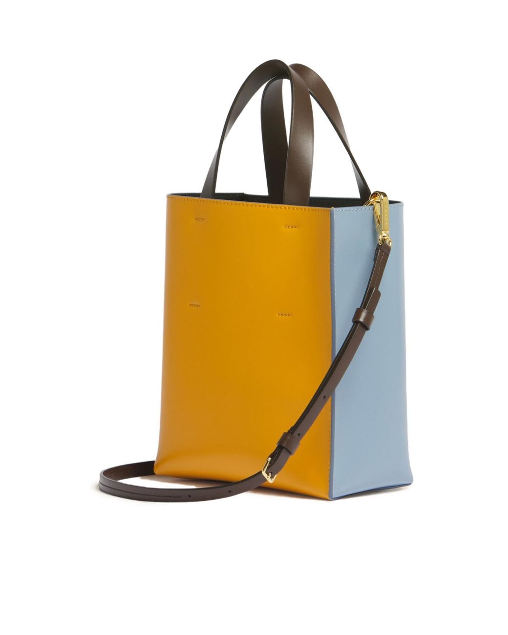Marni Blue Logo Printed Two-Toned Tote Bag