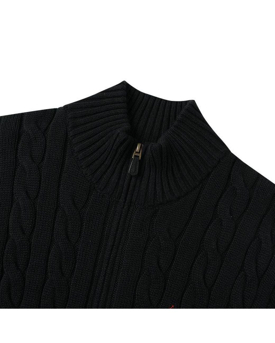 Polo Ralph Lauren Black Half-Zip Long-Sleeved Jumper for men