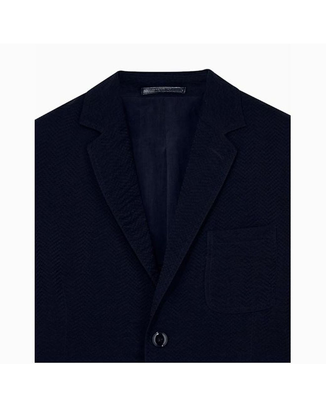 Giorgio Armani Blue Textured Single-Breasted Blazer for men