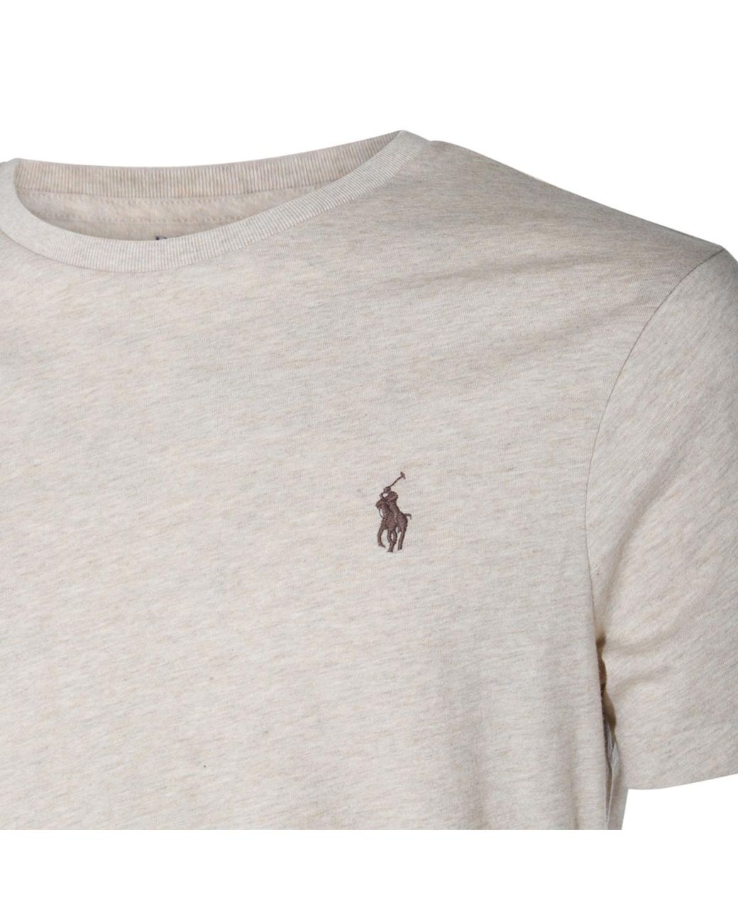 Polo Ralph Lauren White Logo Embroidered Crewneck T-Shirt for men