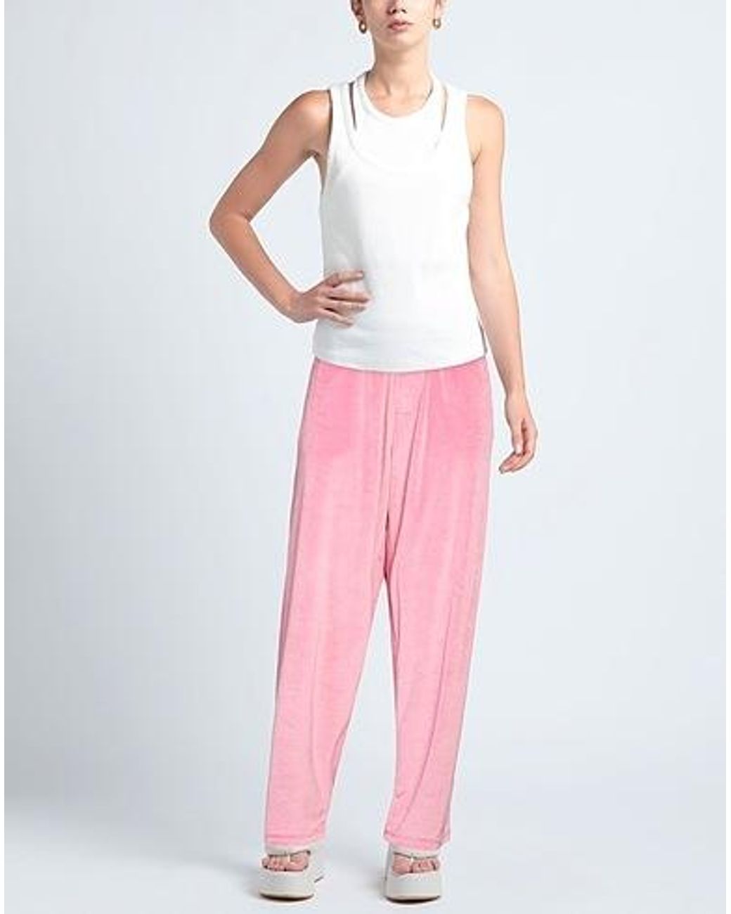 Balenciaga Pink Velvet Casual Pants