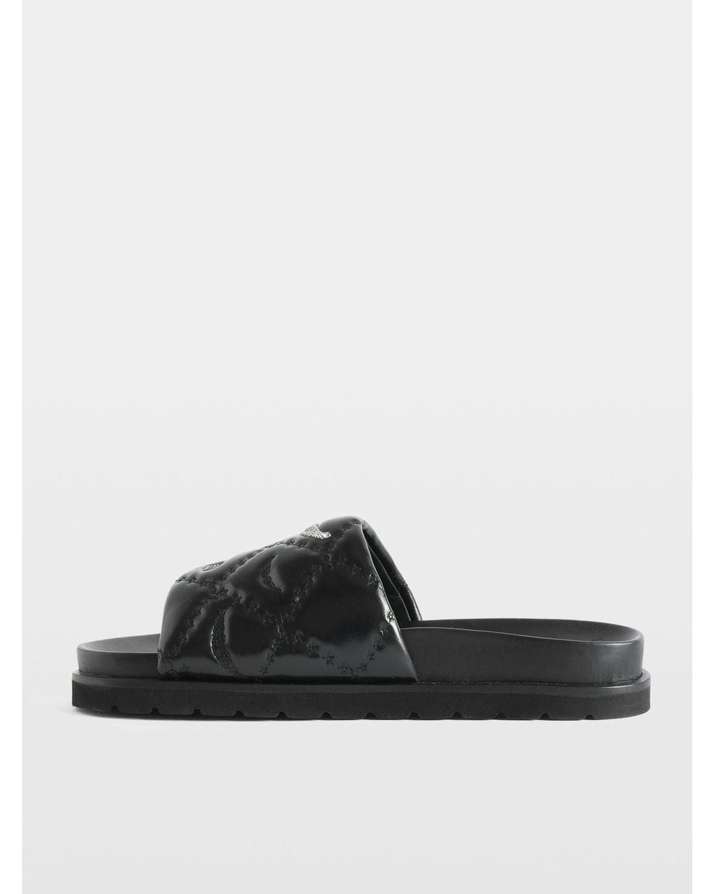 Zadig & Voltaire Black Wing Pattern Slippers