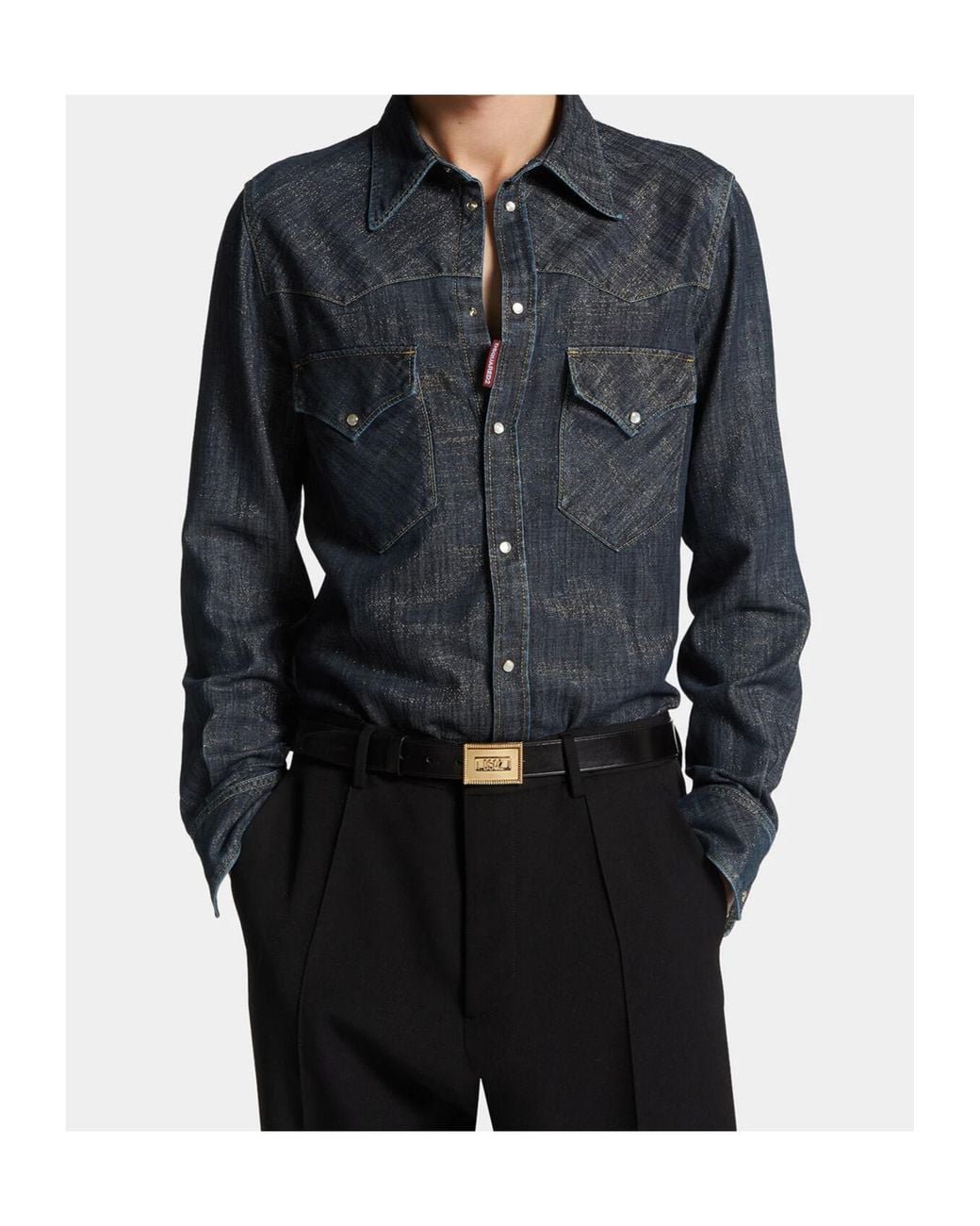 DSquared² Blue Flap Pocket Denim Shirt for men