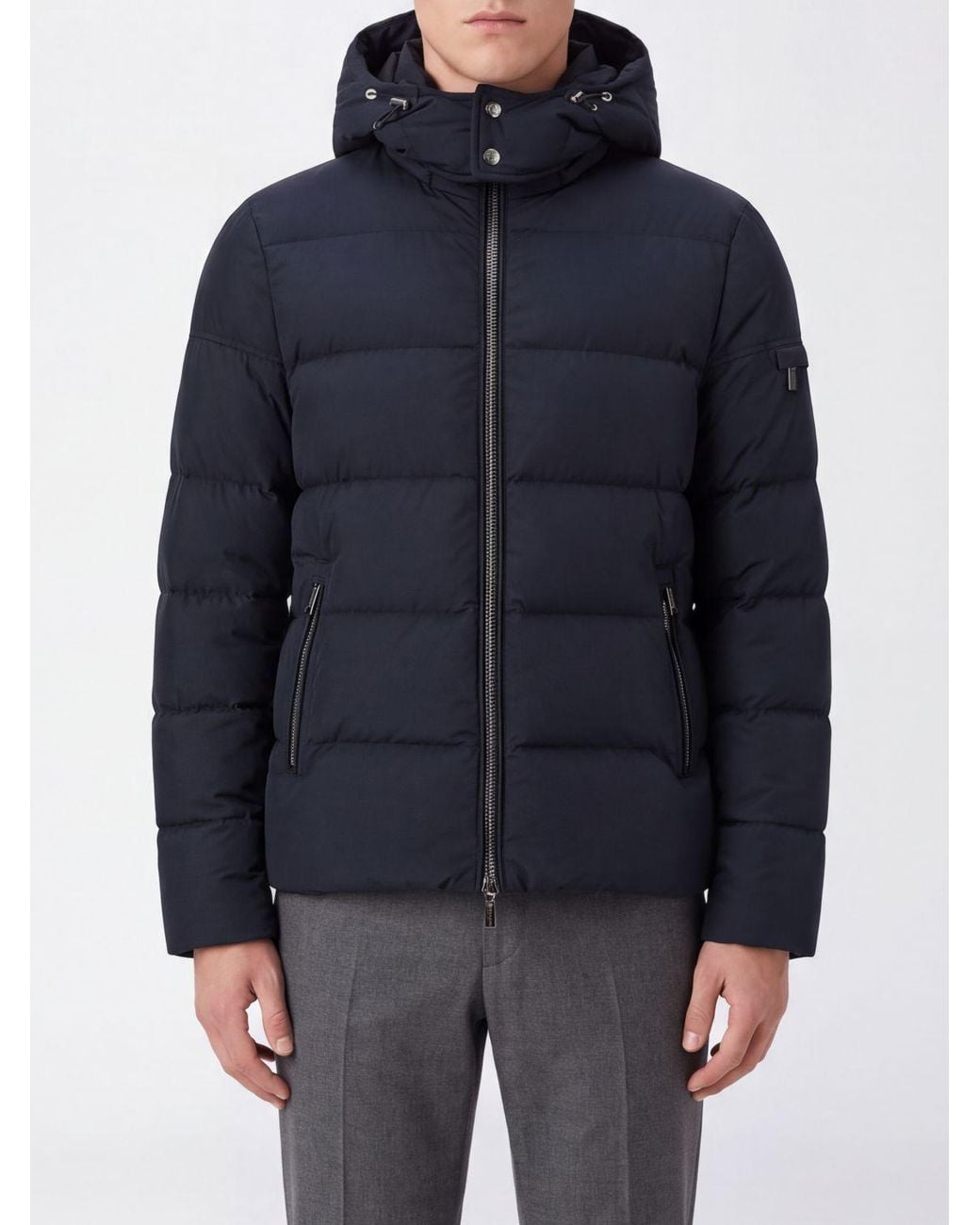 Moorer Blue Brett-Skt Bomber Jacket for men