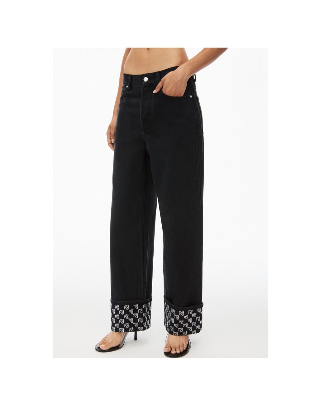 Alexander Wang Black Monogram Detailed Jeans