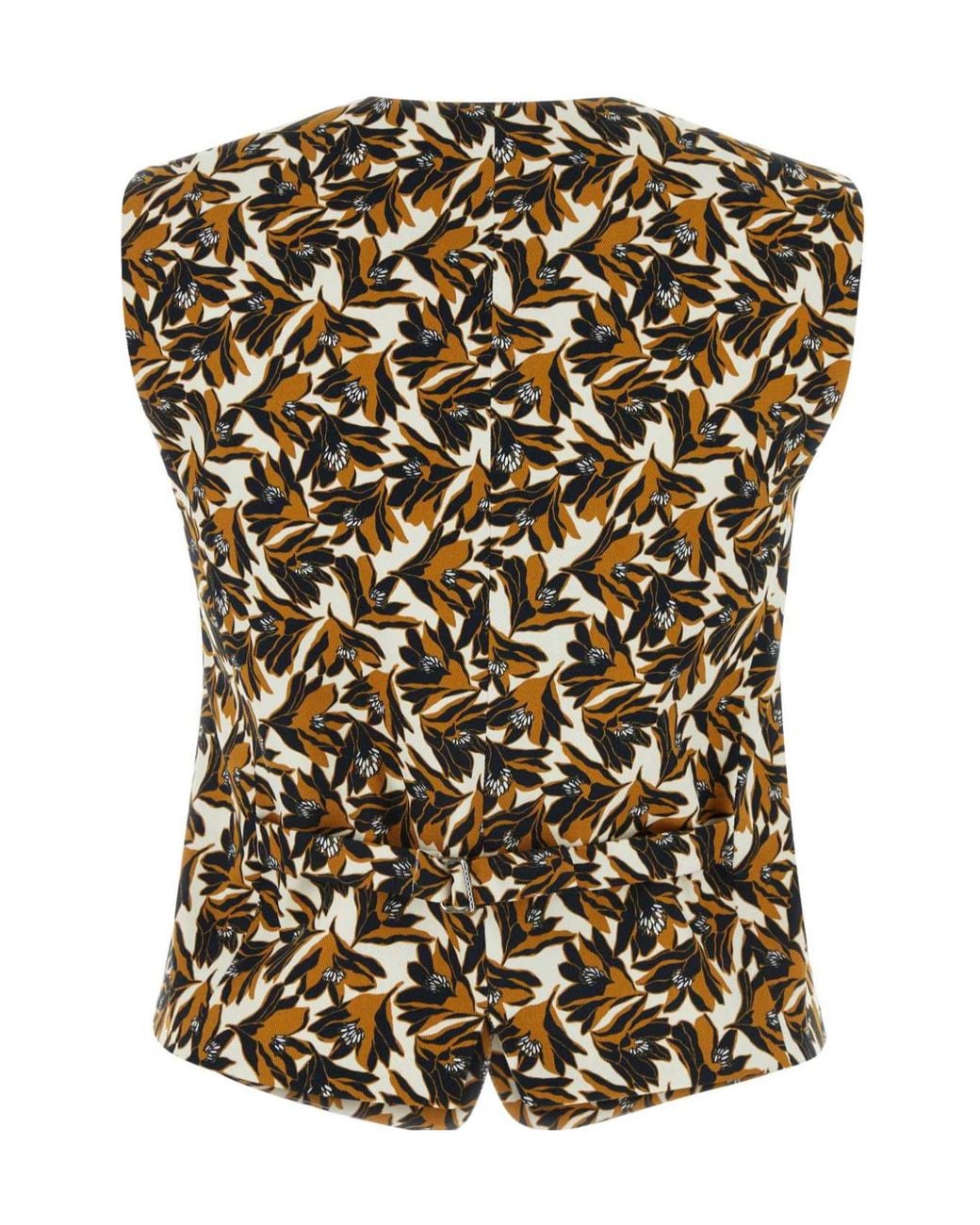 Weekend by Maxmara Black All-Over Patterned V-Neck Vest