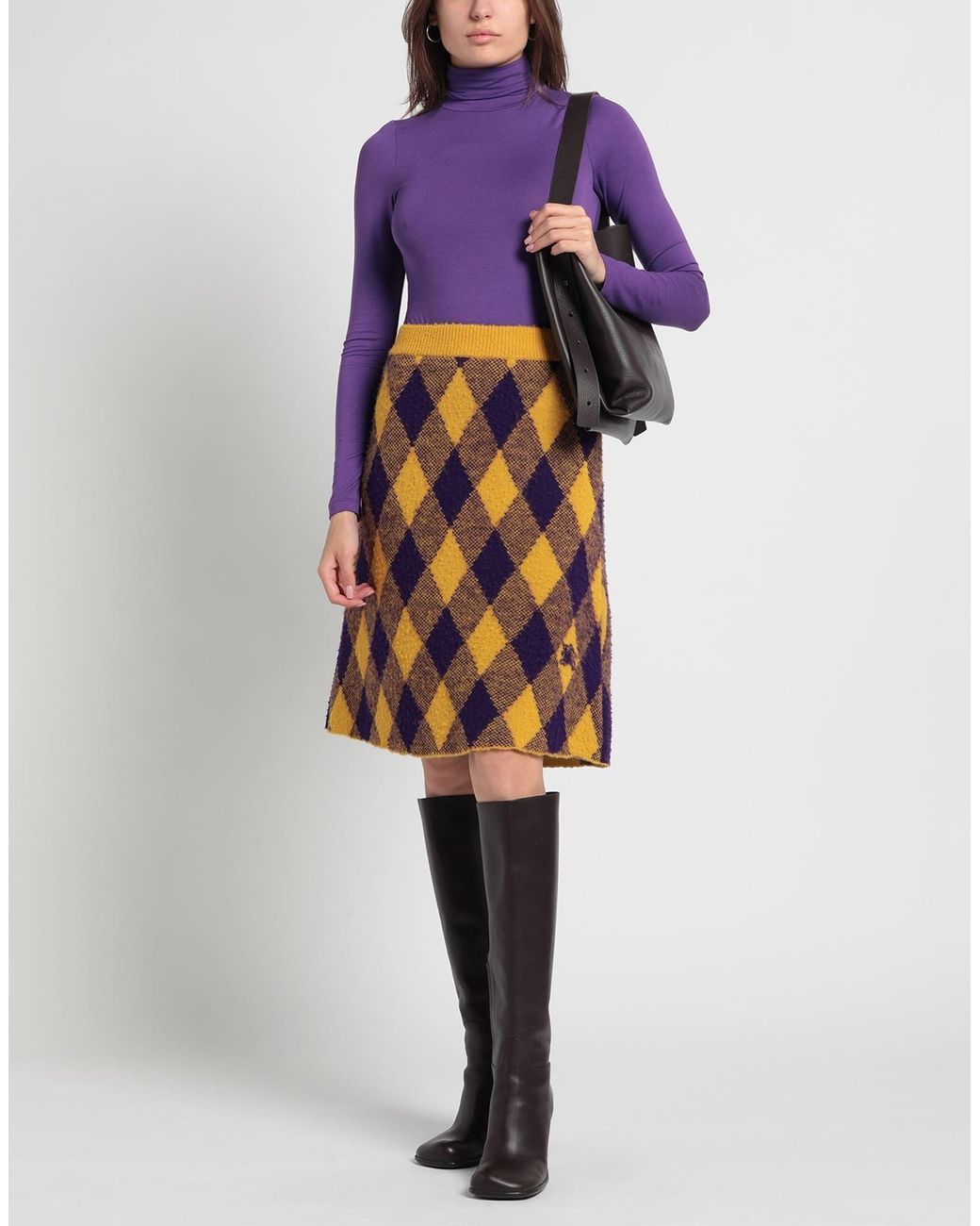 Burberry Blue Geometric Pattern Knit Dress