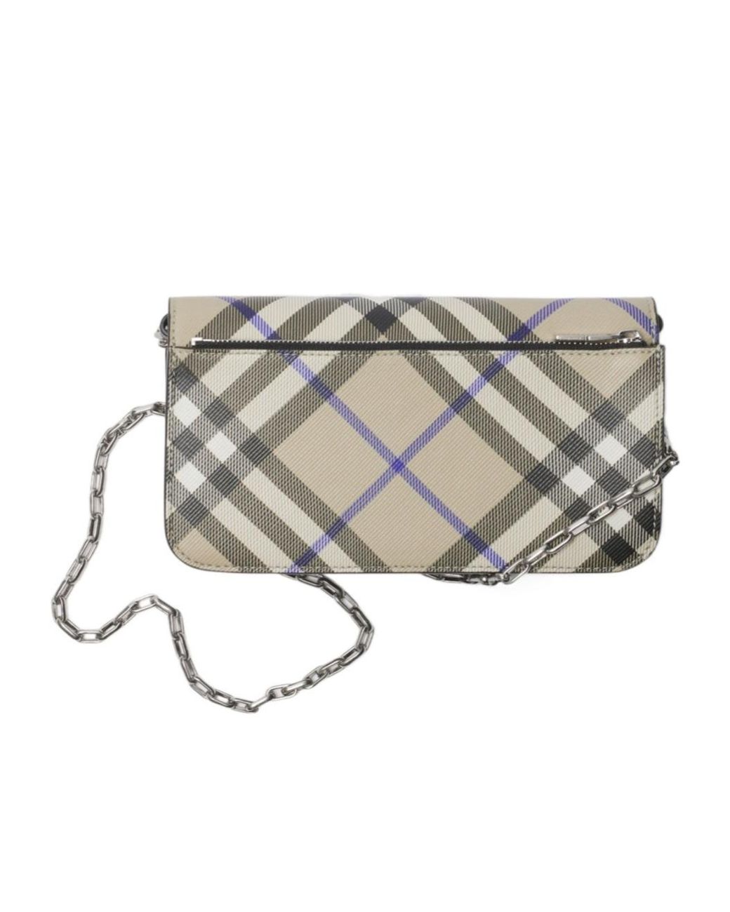 Burberry Metallic Checked Chain-Linked Wallet