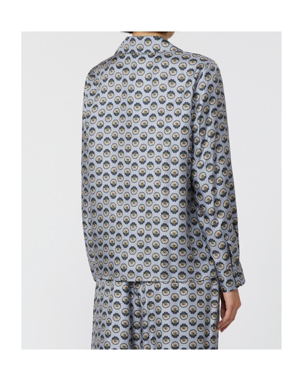Max Mara Gray Weekend Oncia All-Over Printed Button-Up Shirt