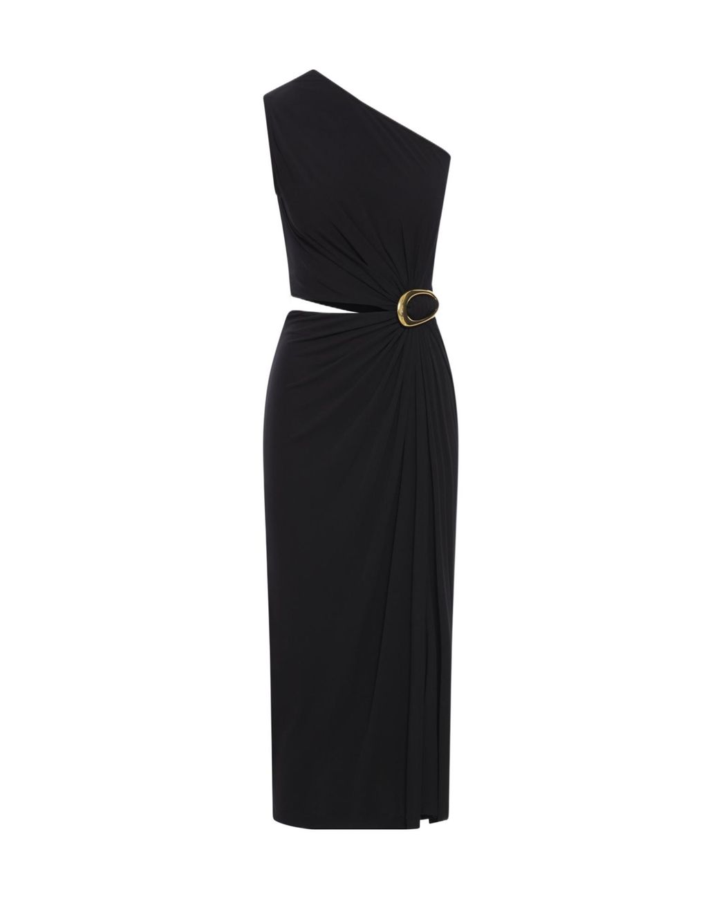 Bottega Veneta Black Buckle Detailed Sleeveless Midi Dress