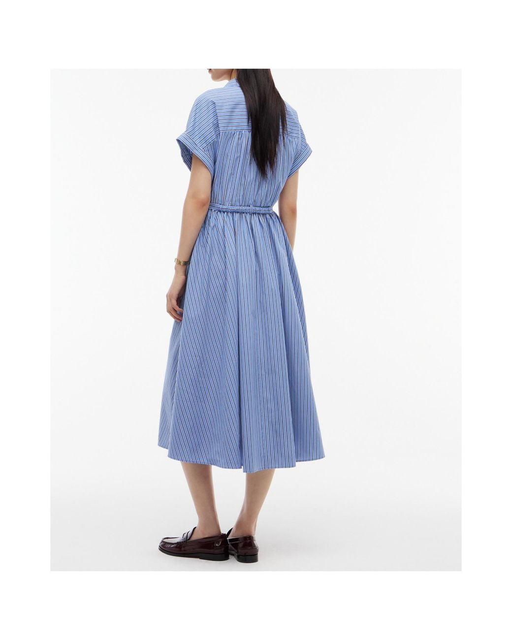 Tommy Hilfiger Blue Belted Midi Shirt Dress