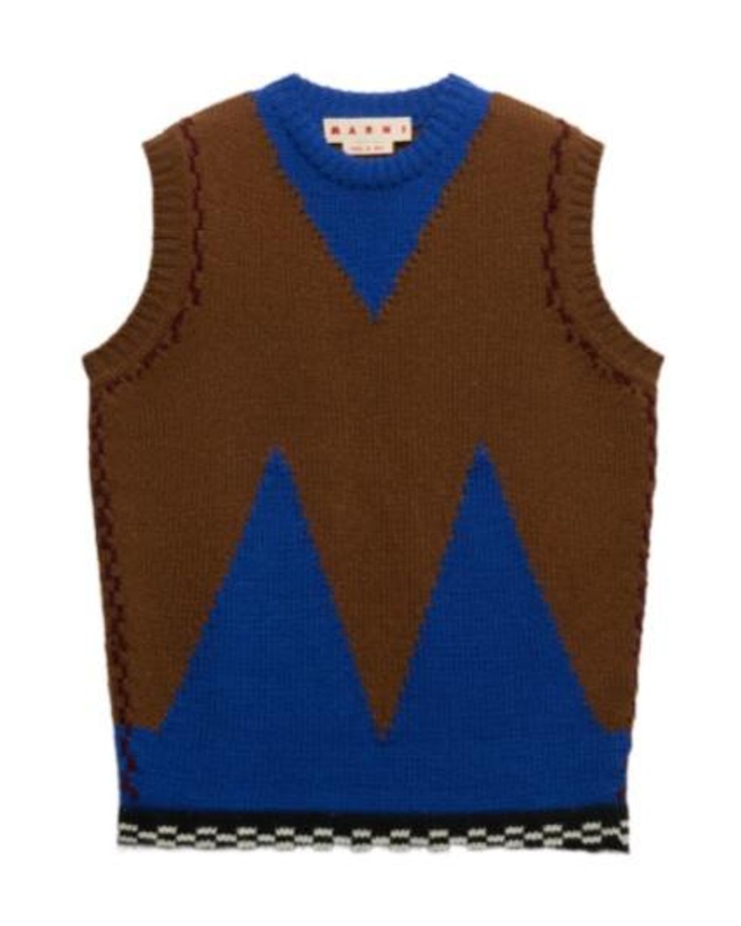 Marni Blue M Intarsia Vest for men