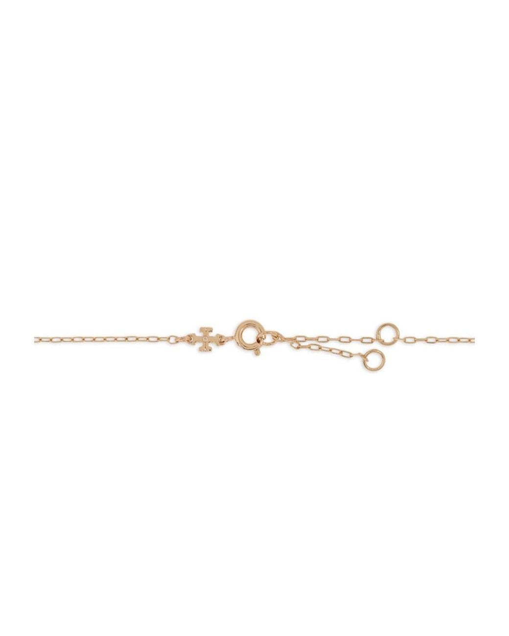 Tory Burch White Logo Pendant Necklace