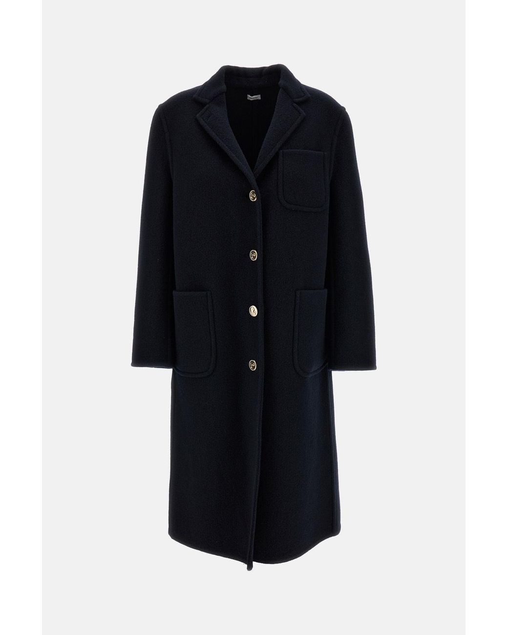Thom Browne Black Bell Sleeve Boiled Wool Overcoat