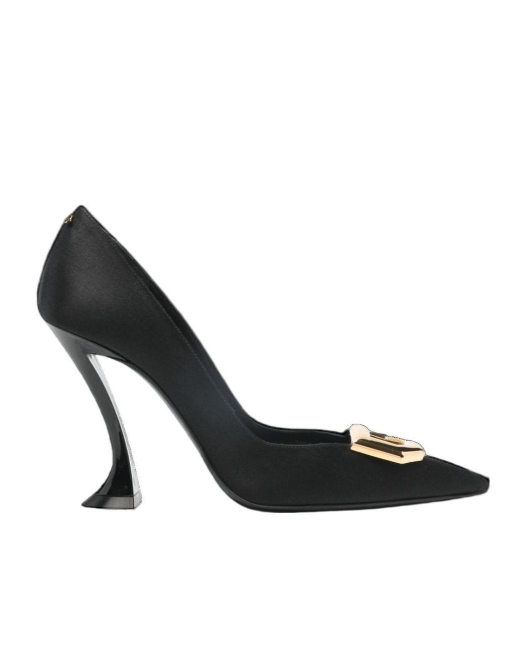 Lanvin Black Pointed Toe Pumps With Sculpted Heel