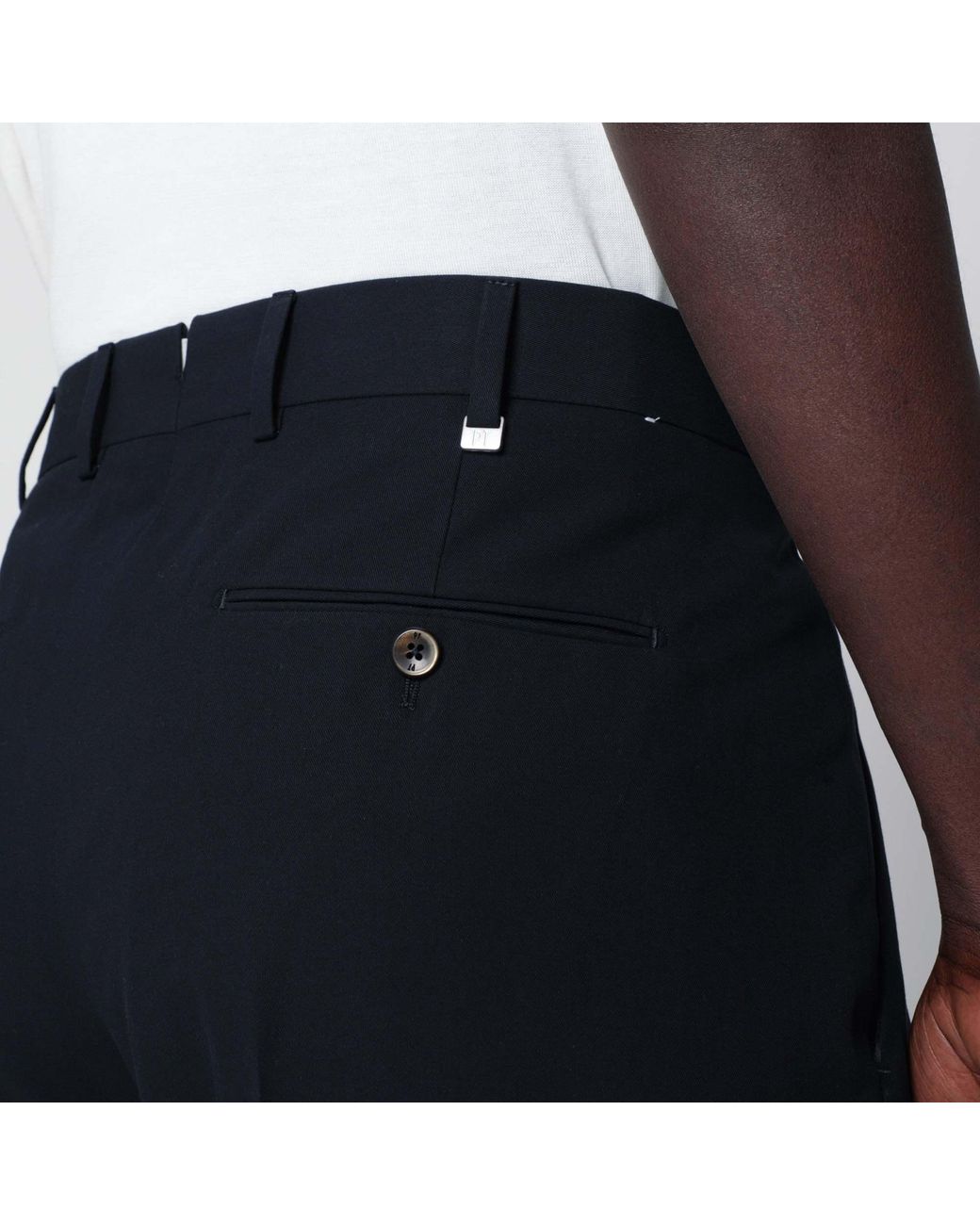 PT01 Black Pleated-Detail Trousers for men