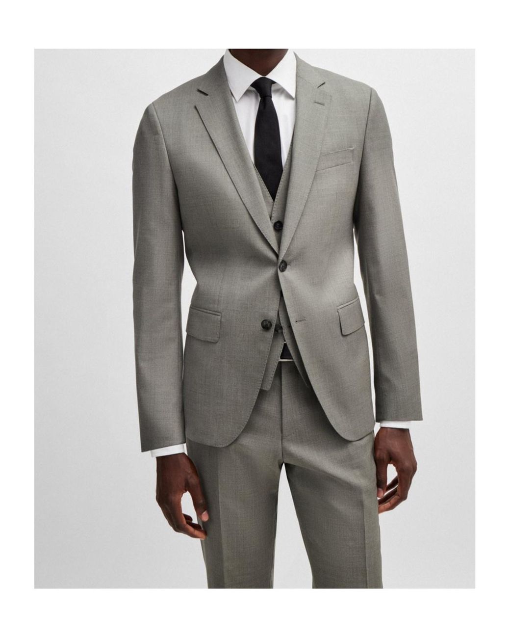 Boss Gray Long-Sleeved Suit for men