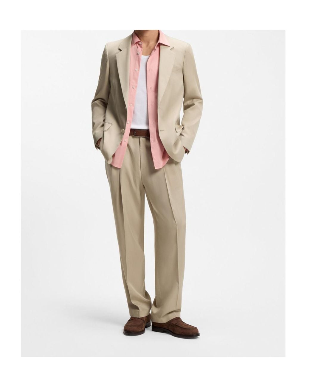 Boss Natural Relaxed Single-Breasted Blazer for men
