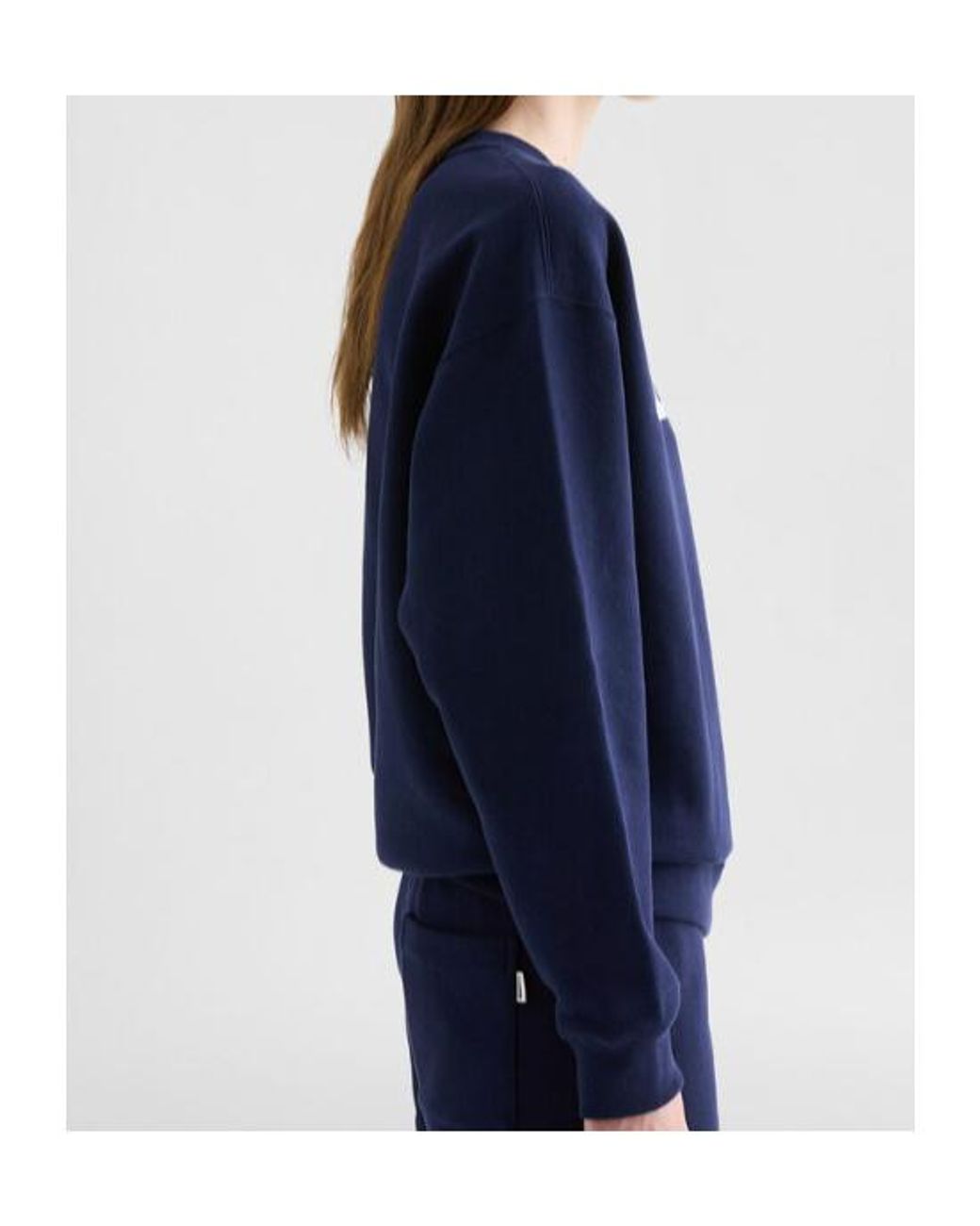 Jil Sander Blue Logo Printed Crewneck Sweatshirt