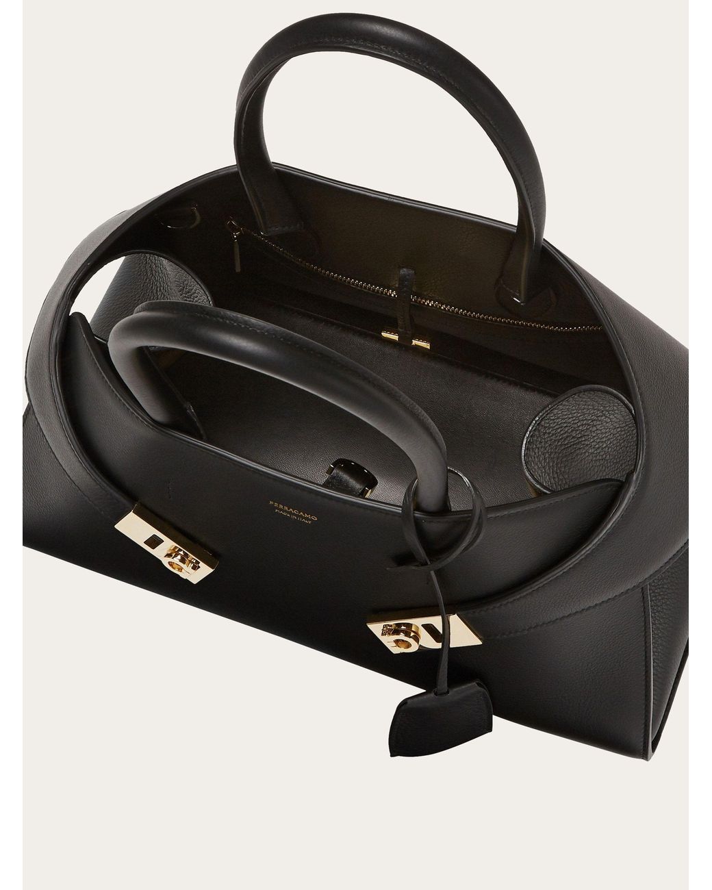 Ferragamo Black Ferragamo Hug Logo Printed Tote Bag