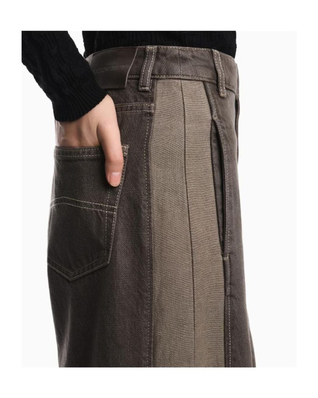 Emporio Armani Gray Five-Pocket Wide-Leg Jeans