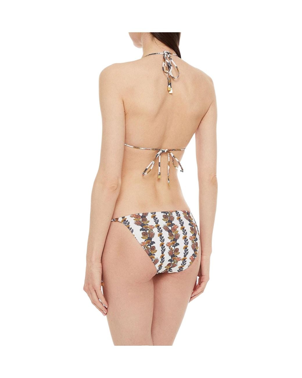 Tory Burch White Floral Print Bikini Bottoms