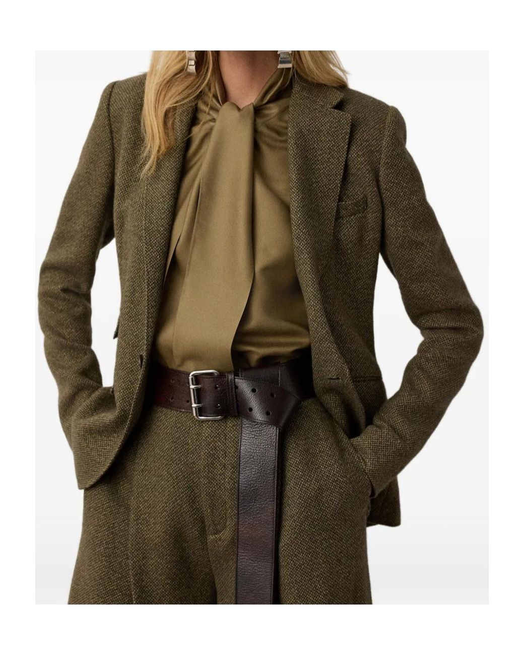Ralph Lauren Green Parker Single-Breasted Blazer