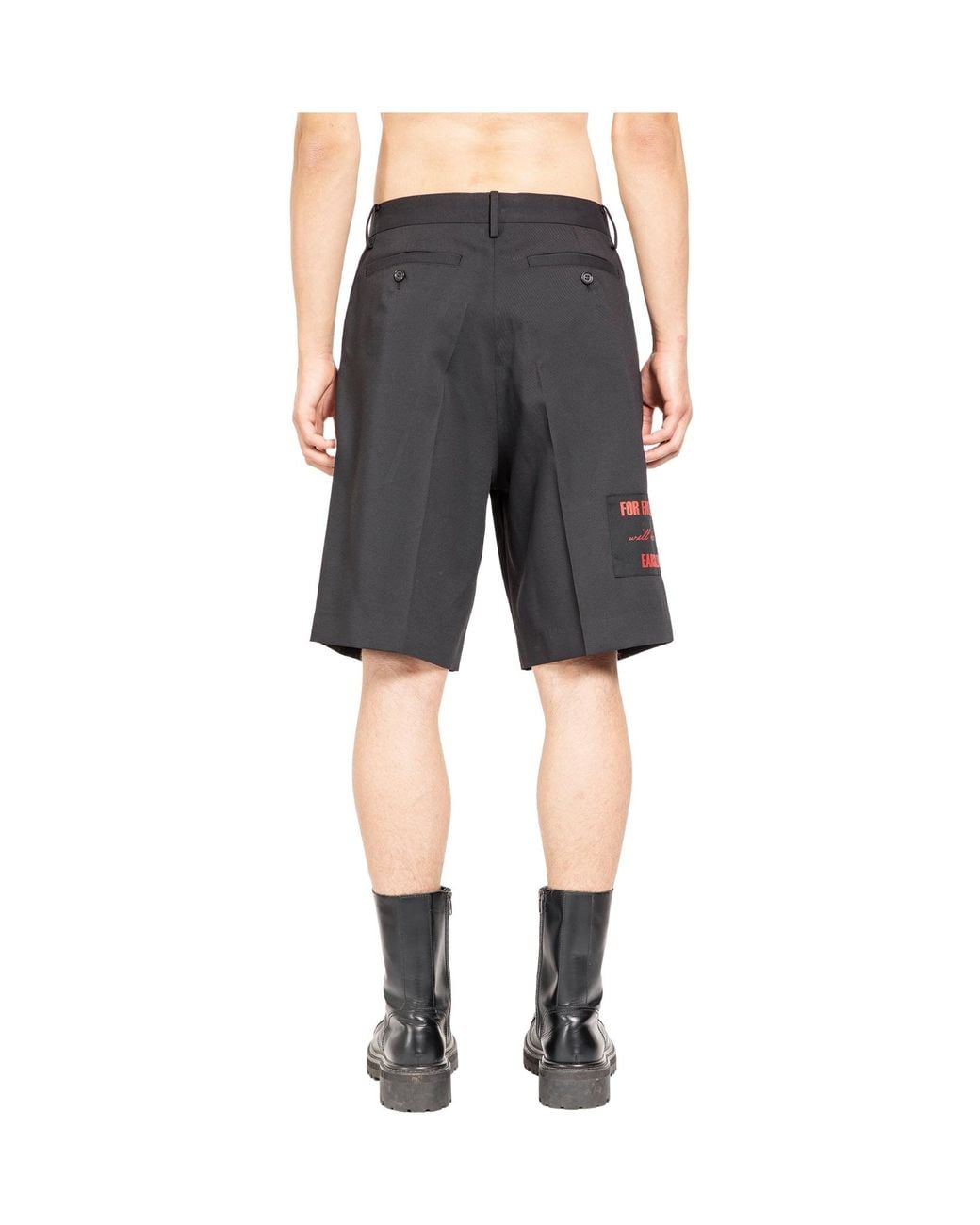Undercover Gray Graphic Patch Bermuda Shorts for men