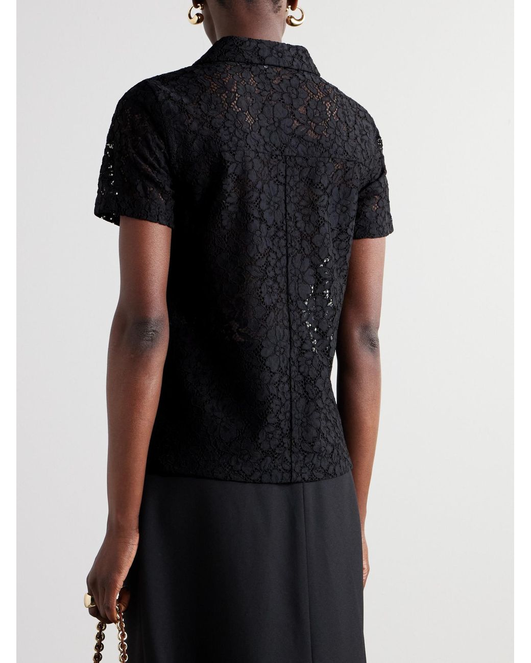 Proenza Schouler Black Floral Lace Shirt