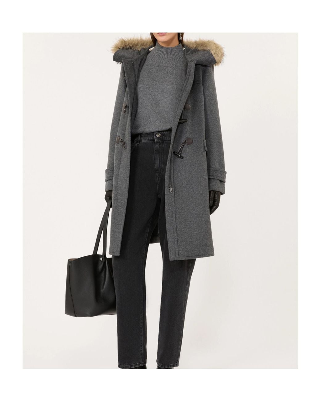 Weekend by Maxmara Gray Epica Toggle-Hooded Coat
