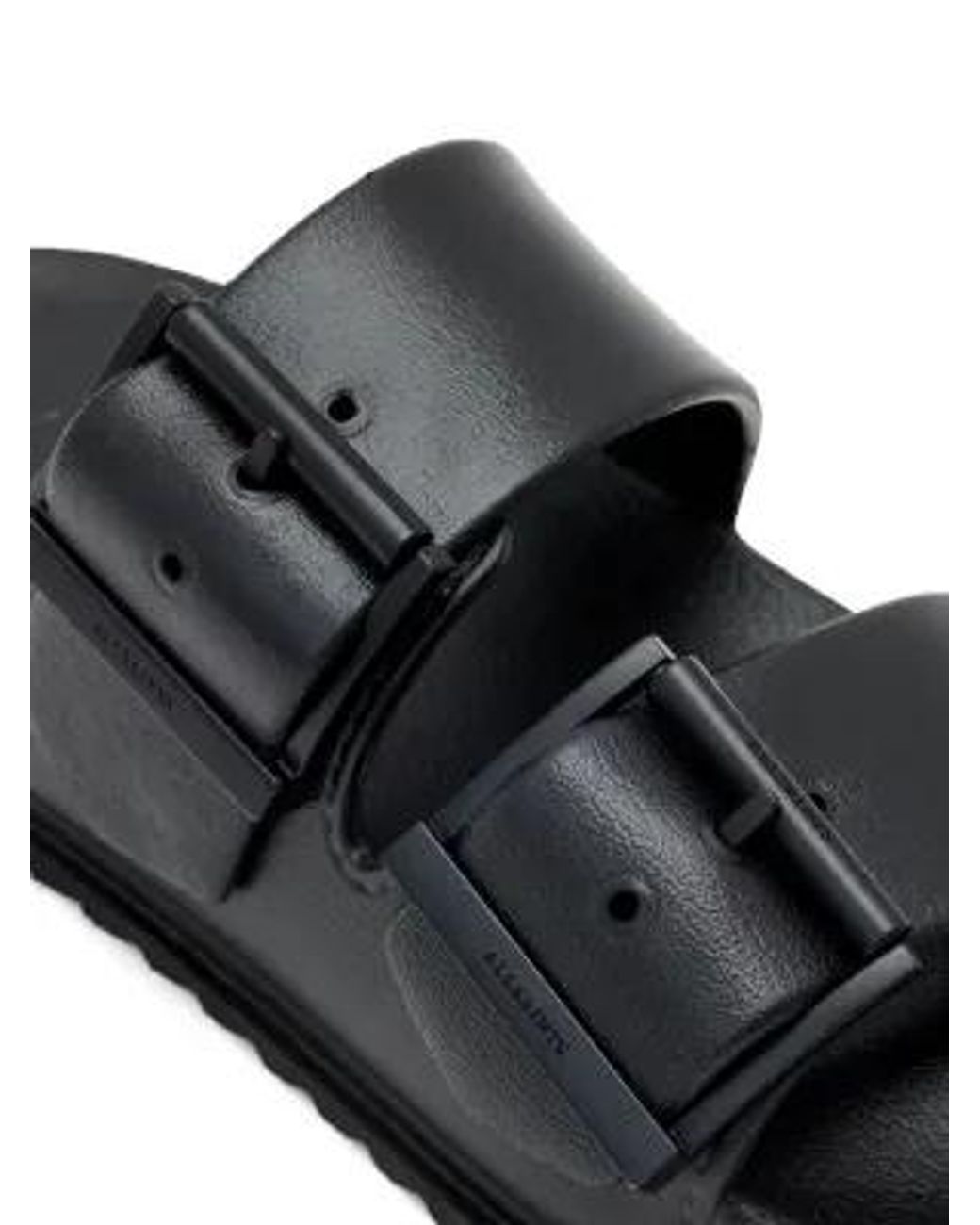 AllSaints Black Double-Buckle Sandals