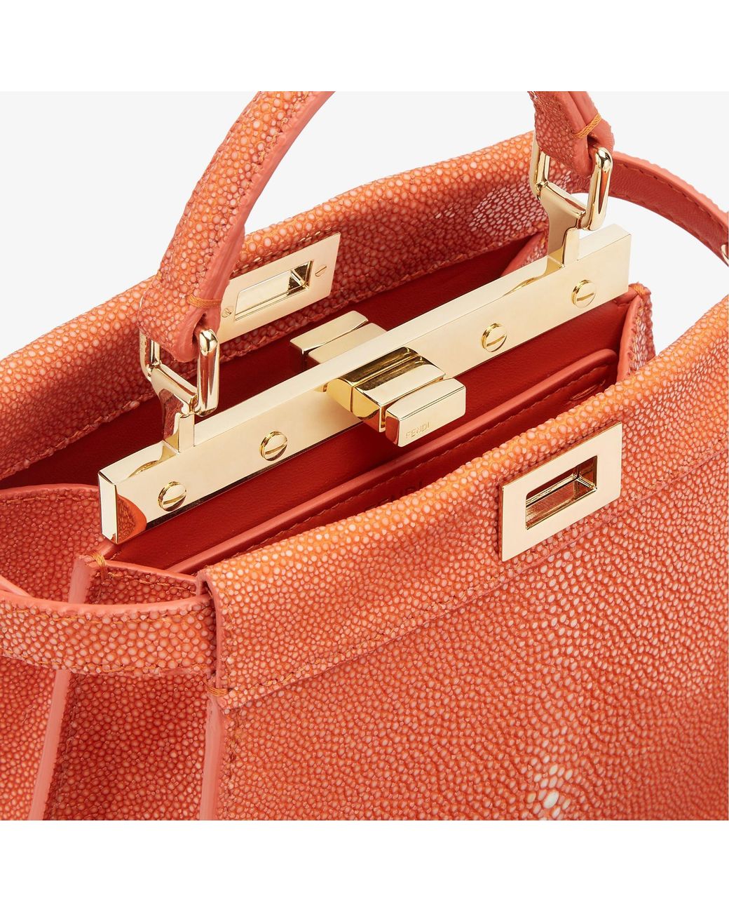 Fendi Orange Stingray Leather Bag