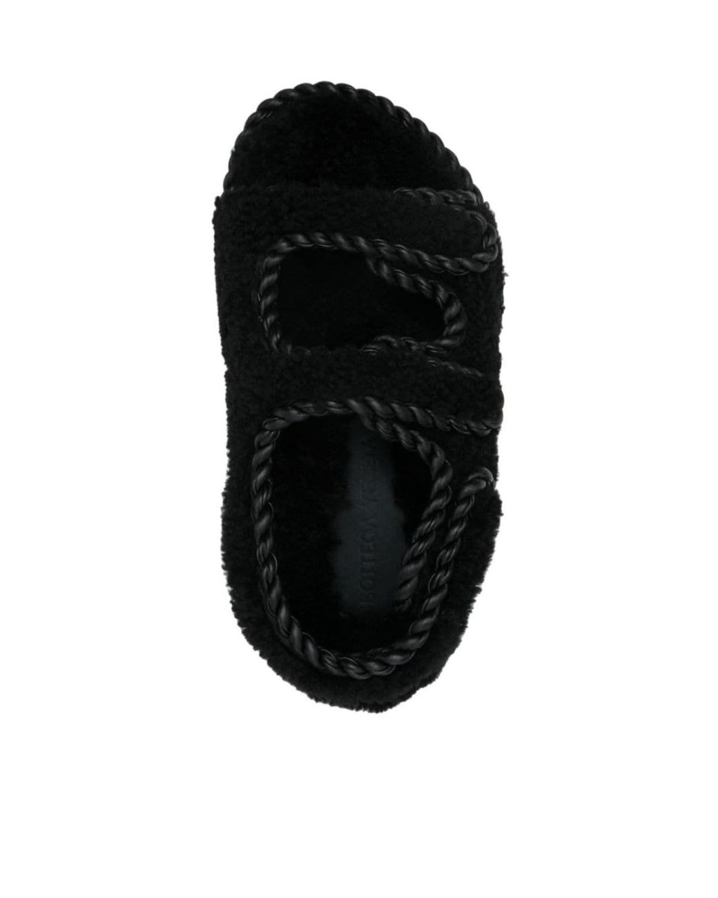 Bottega Veneta Black Round-Headed Flat Sandals