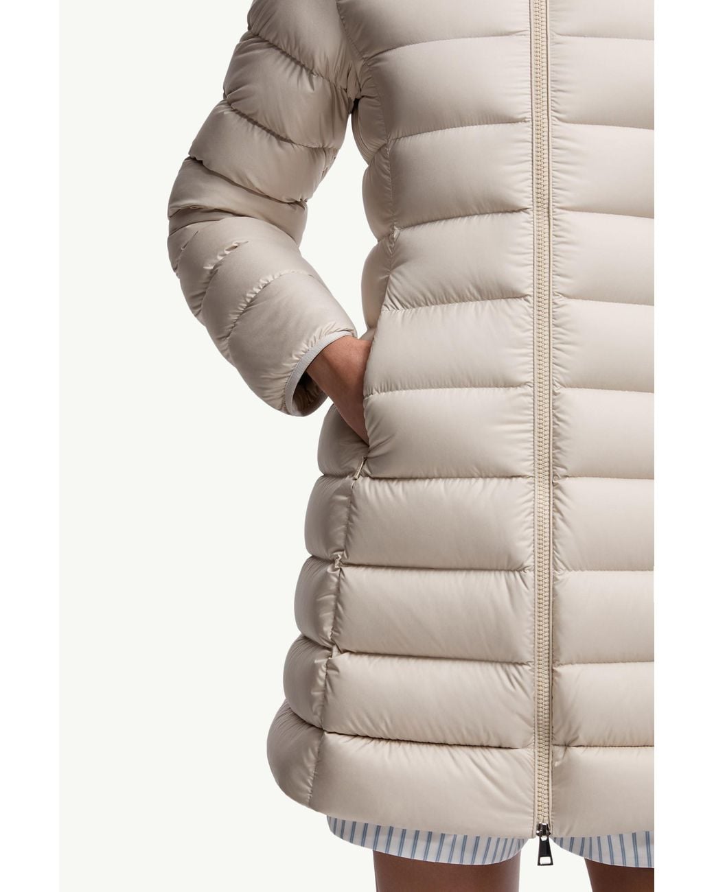 Moncler White Igesse Mid-Length Padded Jacket