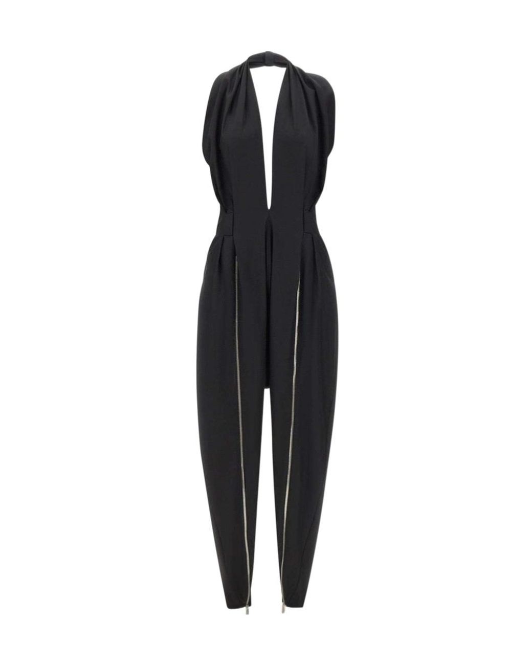 Coperni Black Double Zip Halterneck Jumpsuit