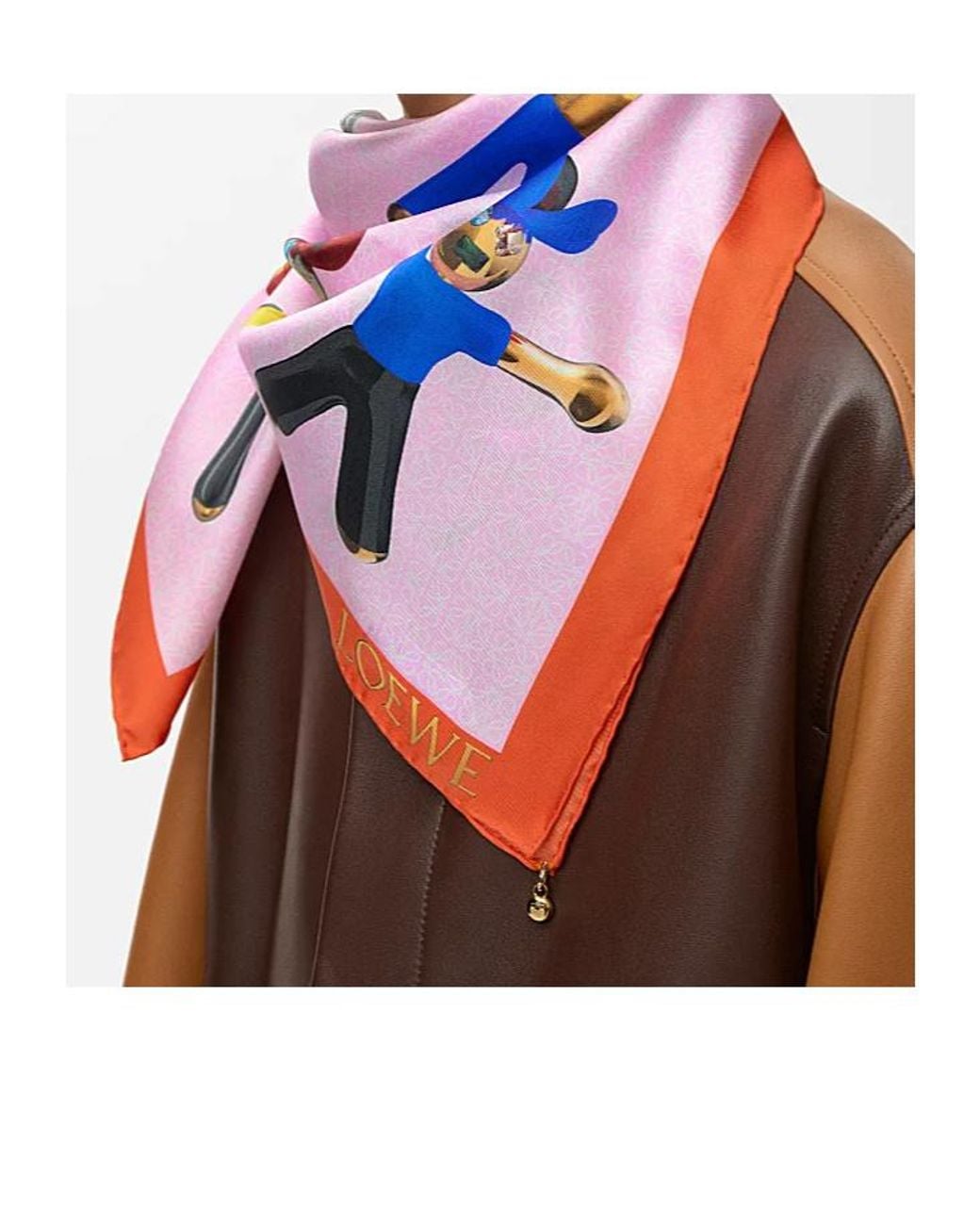 Loewe Pink Silk Scarf