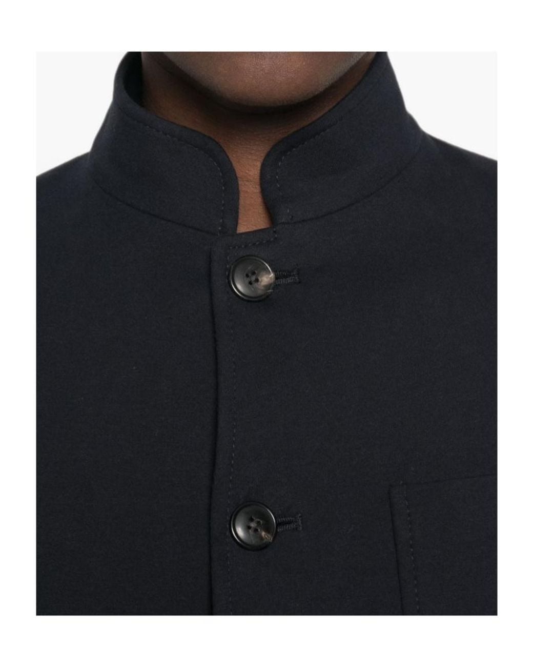 Circolo 1901 Blue Mandarin-Collar Patch-Pocket Jacket
